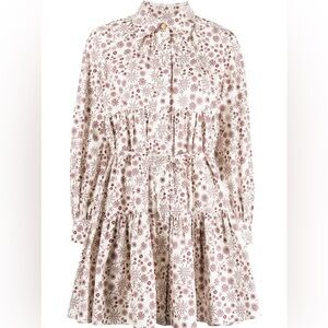 Sandro Claudine Long Sleeve Tiered Shirt Dress XS